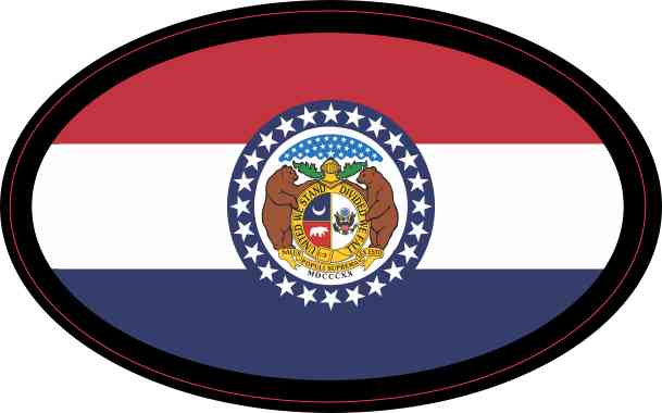 Oval Missouri Flag Sticker
