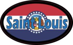 Oval Missouri Flag Saint Louis Sticker