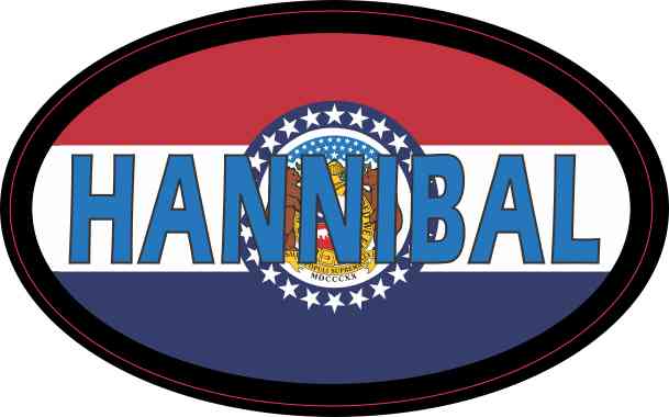 Oval Missouri Flag Hannibal Sticker