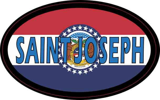 Oval Missouri Flag Saint Joseph Sticker