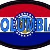 Oval Missouri Flag Columbia Sticker