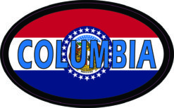 Oval Missouri Flag Columbia Sticker