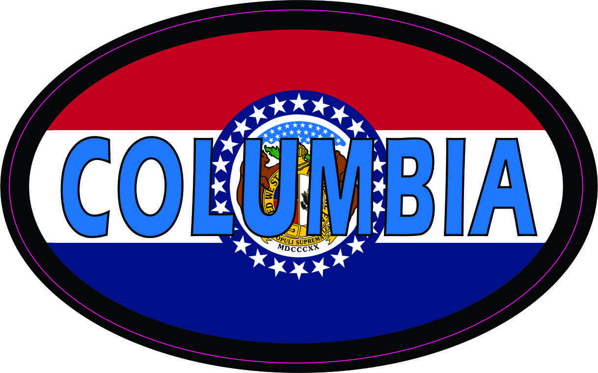 Oval Missouri Flag Columbia Sticker