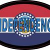 Oval Missouri Flag Independence Sticker