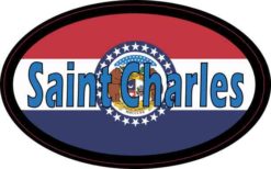 Oval Missouri Flag Saint Charles Sticker
