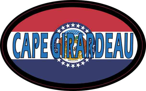 Oval Missouri Flag Cape Girardeau Sticker