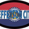 Oval Missouri Flag Jefferson City Sticker
