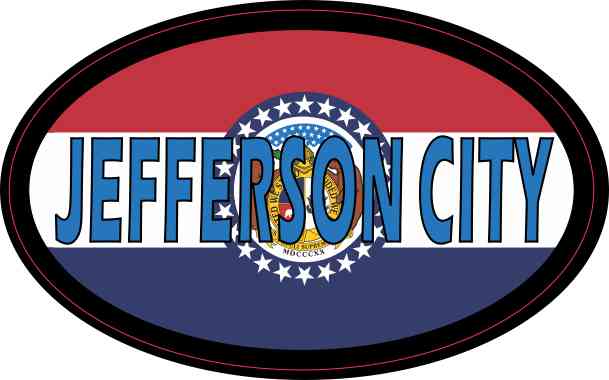 Oval Missouri Flag Jefferson City Sticker