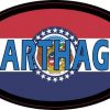 Oval Missouri Flag Carthage Sticker