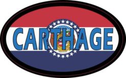 Oval Missouri Flag Carthage Sticker