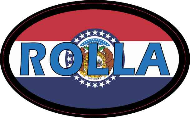 Oval Missouri Flag Rolla Sticker