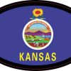 Oval Kansas Flag Sticker