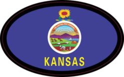 Oval Kansas Flag Sticker