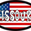 Oval American Flag Missouri Sticker