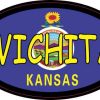 Oval Kansas Flag Wichita Sticker