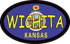 Oval Kansas Flag Wichita Sticker