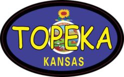 Oval Kansas Flag Topeka Sticker