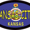 Flag Oval Kansas City Sticker