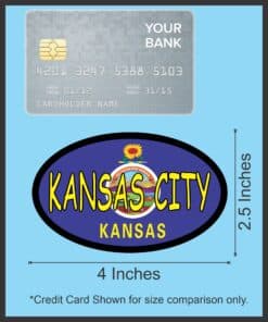 4in x 2.5in Flag Oval Kansas City Sticker