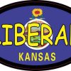Oval Kansas Flag Liberal Sticker