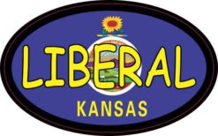 Oval Kansas Flag Liberal Sticker