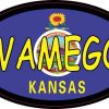 Oval Kansas Flag Wamego Sticker