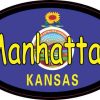 Oval Kansas Flag Manhattan Sticker
