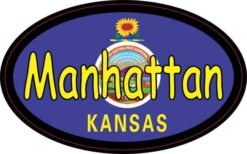 Oval Kansas Flag Manhattan Sticker
