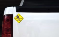 Alternative view of 5in x 5in Purple Crocheter on Board Sticker