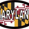 Flag Oval Maryland Sticker