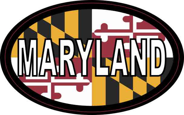 Flag Oval Maryland Sticker