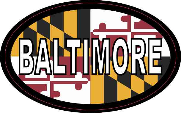 Oval Maryland Flag Baltimore Sticker