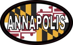Oval Maryland Flag Annapolis Sticker