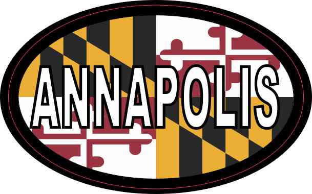 Oval Maryland Flag Annapolis Sticker