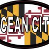 Oval Maryland Flag Ocean City Sticker