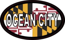Oval Maryland Flag Ocean City Sticker