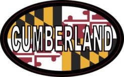 Oval Maryland Flag Cumberland Sticker