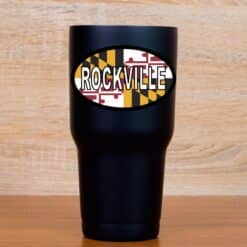 4in x 2.5in Oval Maryland Flag Rockville Sticker