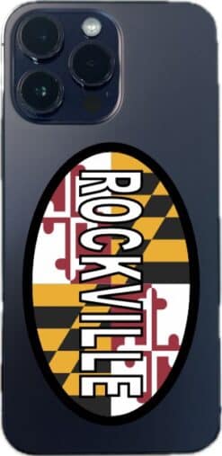 4in x 2.5in Oval Maryland Flag Rockville Sticker