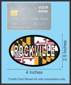 4in x 2.5in Oval Maryland Flag Rockville Sticker
