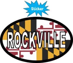 4in x 2.5in Oval Maryland Flag Rockville Sticker
