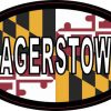 Oval Maryland Flag Hagerstown Sticker