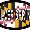 Oval Maryland Flag Silver Spring Sticker
