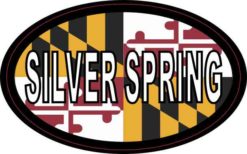 Oval Maryland Flag Silver Spring Sticker
