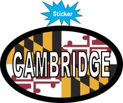 Alternative view of 4in x 2.5in Oval Maryland Flag Cambridge Sticker