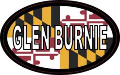 Oval Maryland Flag Glen Burnie Sticker