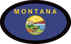 Flag Oval Montana Sticker