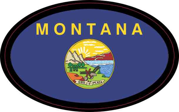 Flag Oval Montana Sticker