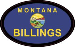 Oval Montana Flag Billings Sticker
