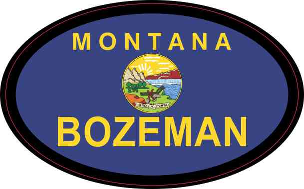 Oval Montana Flag Bozeman Sticker